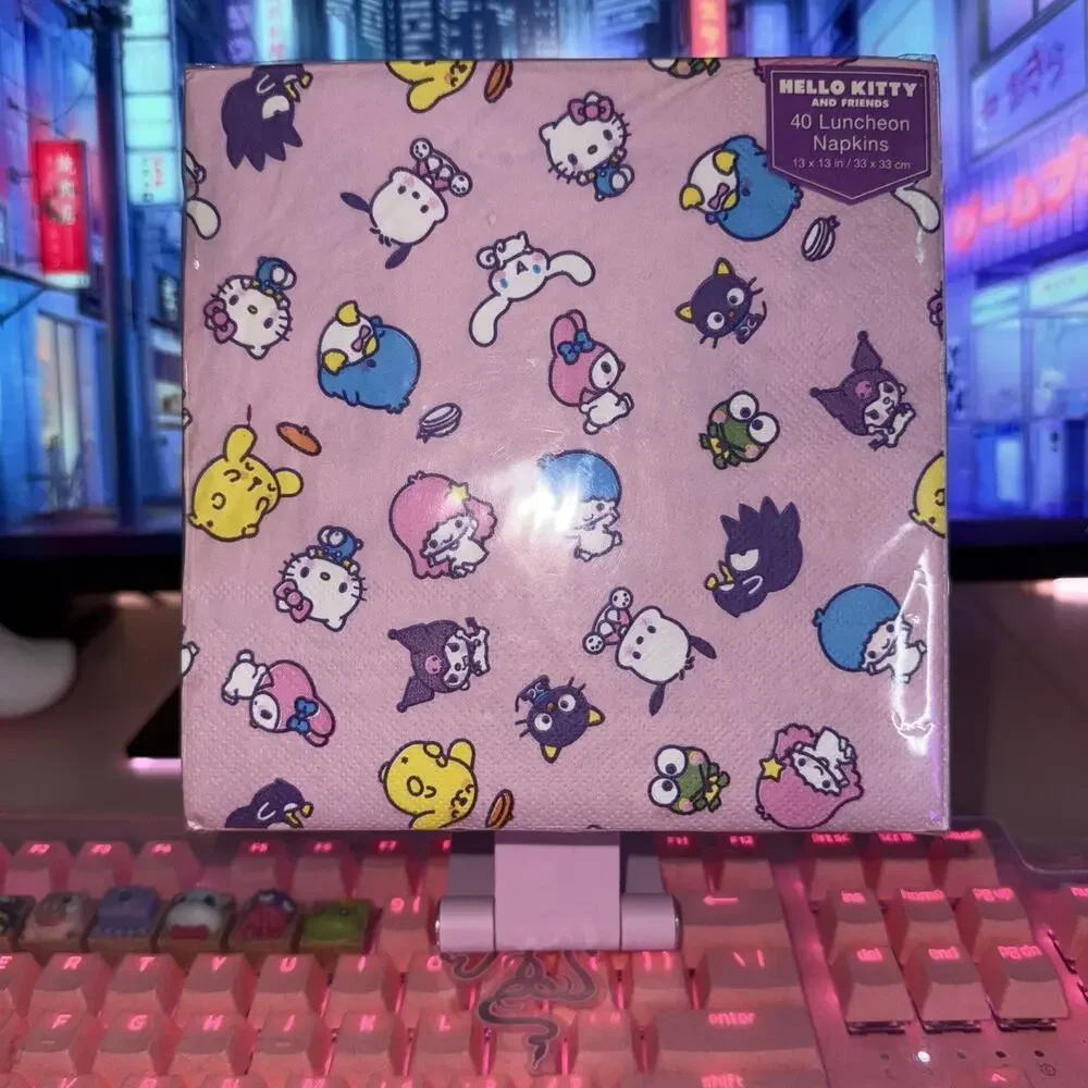 Sanrio Hello Kitty & Friends Napkins My Melody Kuromi Pompom 2023 40 Lunch Paper